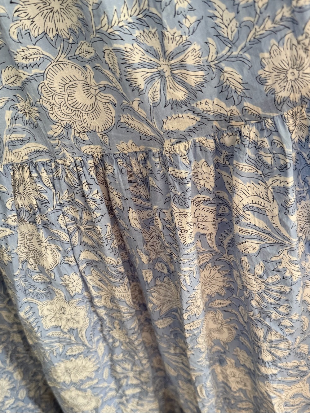 Marea Block Print Tiered Maxi Dress Size S - Picture 5 of 8